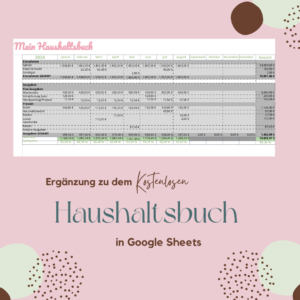 Ergänzung zu Haushaltsbuch Vorlage mit Google Sheets