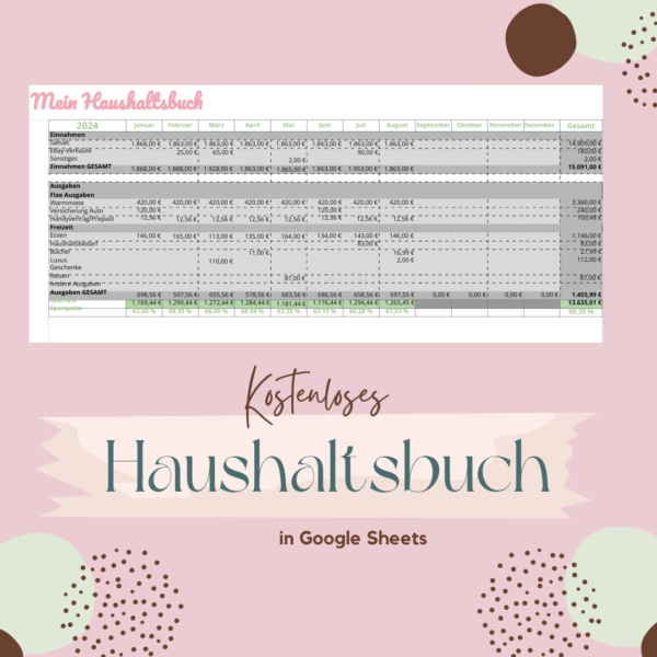 kostenlose Haushaltsbuch Vorlage für Google Sheets